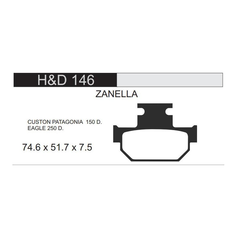 PASTILLA FRENO ZANELLA PATAGONIA 150 - EAGLE 250 -  SUZUKI 125