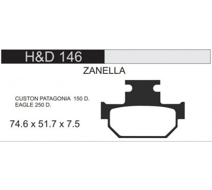 PASTILLA FRENO ZANELLA PATAGONIA 150 - EAGLE 250 -  SUZUKI 125
