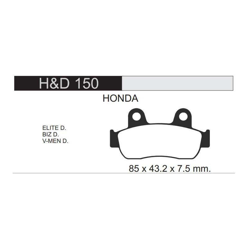 PASTILLA FRENO HONDA V-MEN -  ELITE -  BIZ 125 DELANTERO