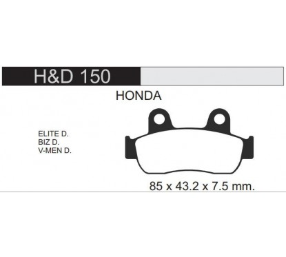 PASTILLA FRENO HONDA V-MEN -  ELITE -  BIZ 125 DELANTERO
