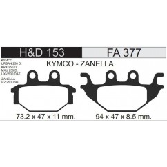 PASTILLA FRENO KYMCO KRX 250 -  URBAN 250 FA377