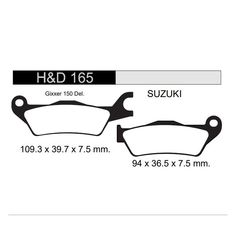 PASTILLA FRENO SUZUKI GSX 150 GIXXER -  HERO HUNK 150 (HD)