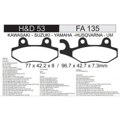 PASTILLA FRENO YAMAHA XTZ 125- 250 - DR 350 FA135 HD169