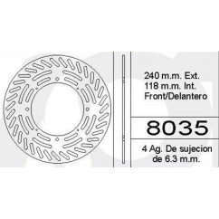 DISCO FRENO DELANTERO HONDA XR 250 TORNADO- NX 150-  XR 200