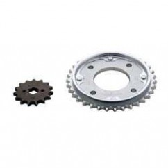 CORONA Y PIÑON HONDA BIZ C-100-  C-105 Z-35- 15 Acero 1045