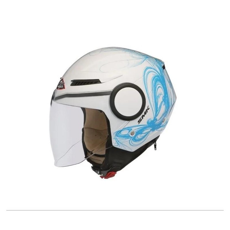 CASCO STREEM FANTASY BLANCO- CELESTE ABIERTO VISOR LARGO SMK "S"