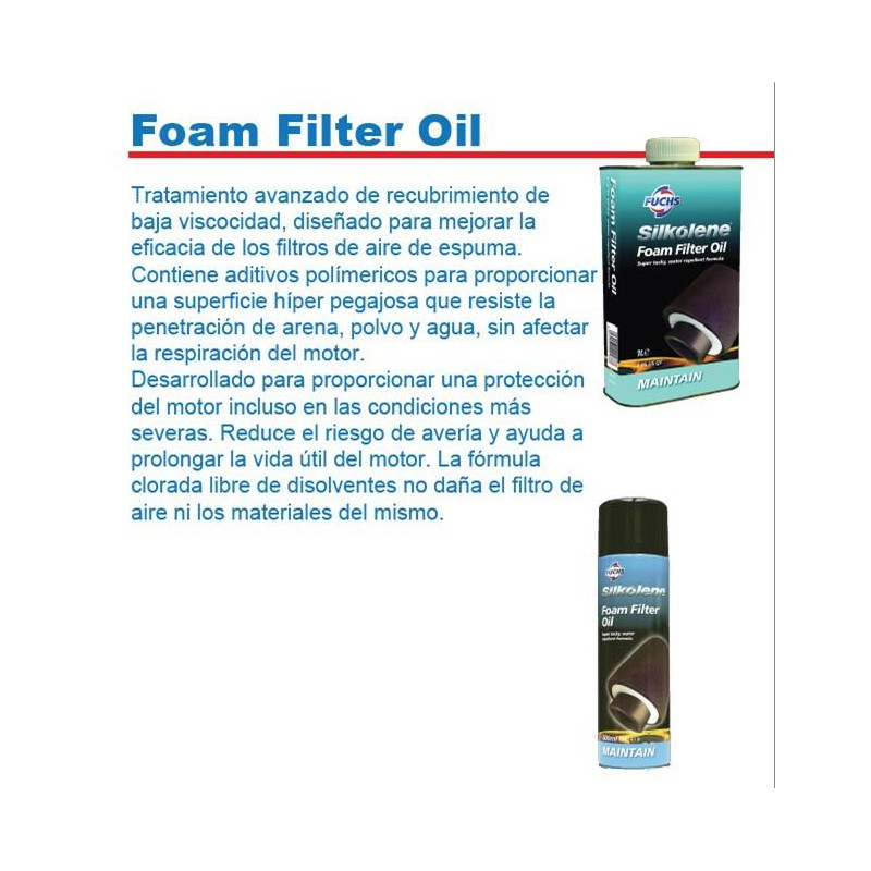 ACEITE FOAM FILTER OIL LIQUIDO 1Lts (SILKOLENE)