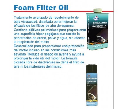 ACEITE FILTRO FOAM FILTER OIL AEROSOL 500M (SILKOLENE)