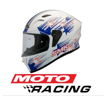 CASCO STELLAR RAIN STAR BLANCO- AZUL-ROJO SMK "M"