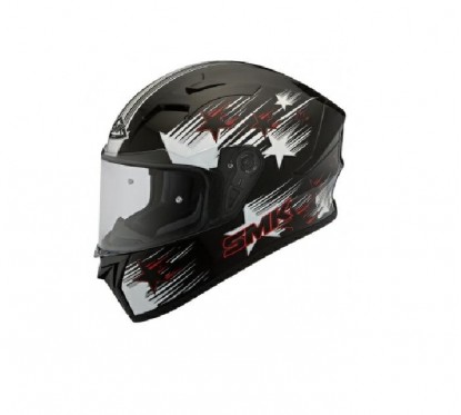 CASCO STELLAR RAIN STAR NEGRO-ROJO SMK "XS"