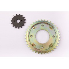 CORONA Y PIÑON HONDA BIZ C-100-  C-105 Z-35- 15 DORADA (STD)