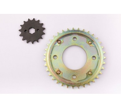 CORONA Y PIÑON HONDA BIZ C-100-  C-105 Z-35- 15 DORADA (STD)