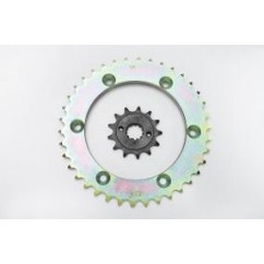 CORONA Y PIÑON HONDA XR 250 TORNADO DORADA Z-38- 13 (STD)