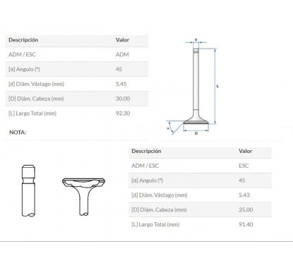 VALVULA ADM -  ESC ZANELLA RX 150 (STD)