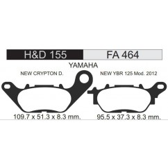 PASTILLA FRENO YAMAHA CRYPTON 110- NEW YBR 125 (STD) FA464 HD15