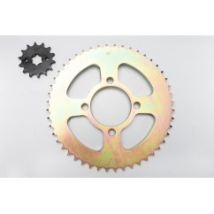 CORONA Y PIÑON YAMAHA XTZ 125 DORADA 48- 14 (STD)