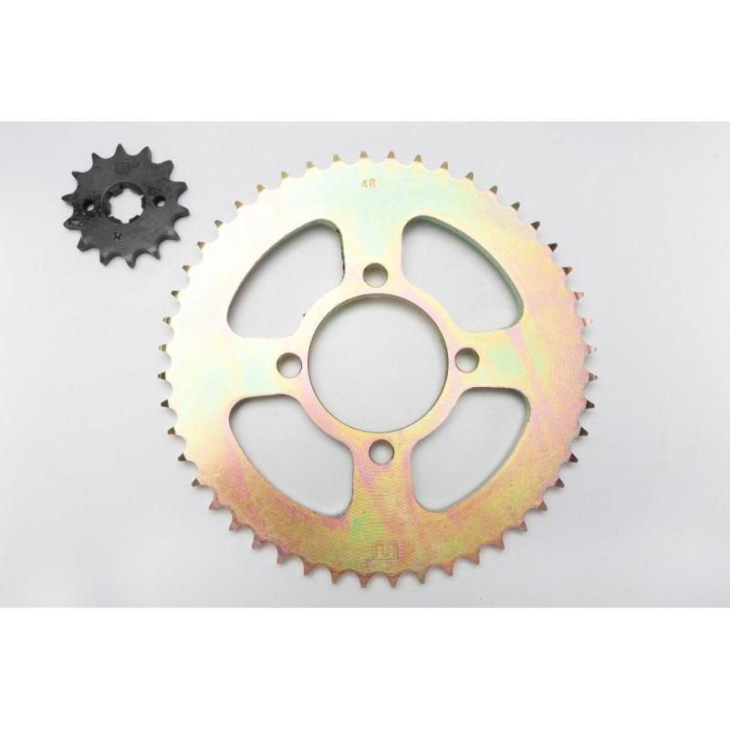 CORONA Y PIÑON YAMAHA XTZ 125 DORADA 48- 14 (STD)