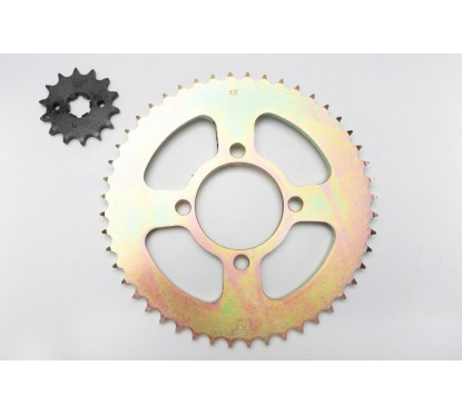 CORONA Y PIÑON YAMAHA XTZ 125 DORADA 48- 14 (STD)