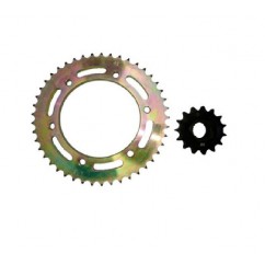 CORONA Y PIÑON YAMAHA YBR 250 DORADA 45- 15 (STD)