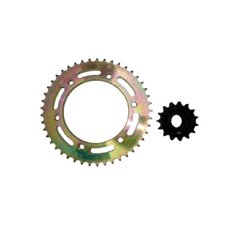 CORONA Y PIÑON YAMAHA YBR 250 DORADA 45- 15 (STD)