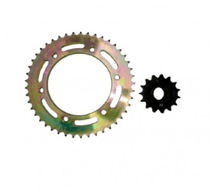 CORONA Y PIÑON YAMAHA YBR 250 DORADA 45- 15 (STD)