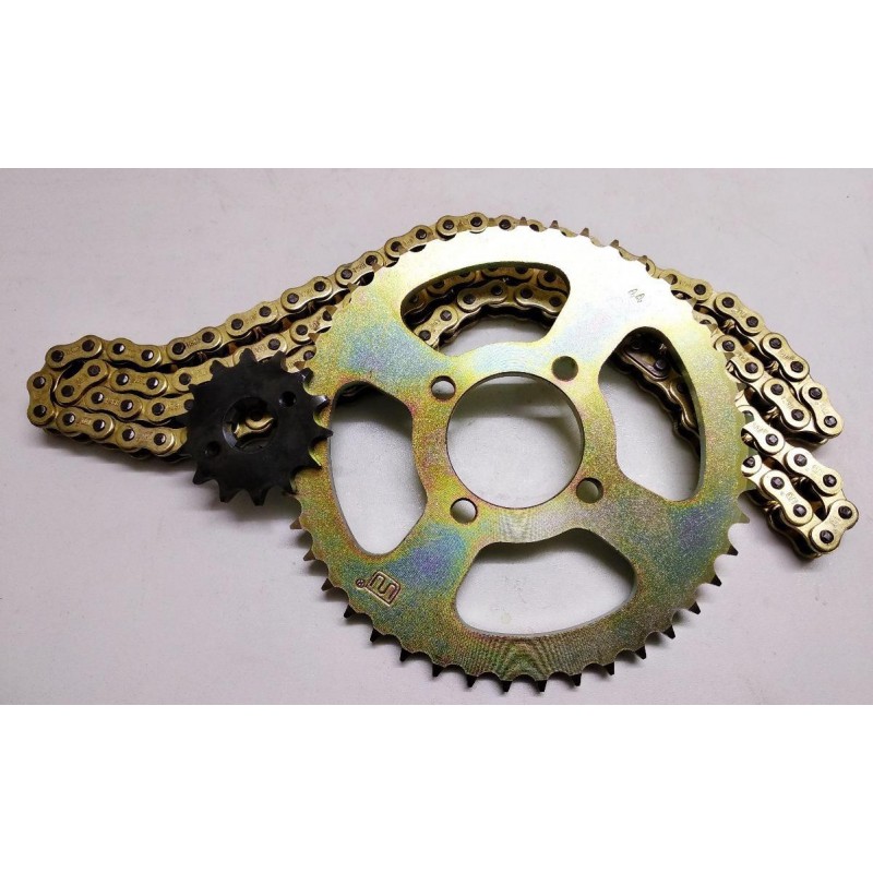 KIT TRANSMISION SUZUKI EN 125 45- 14 C- CADENA DORADA (STD)