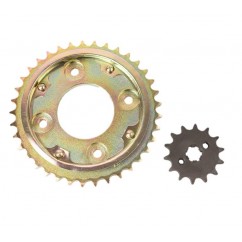 CORONA Y PIÑON HONDA WAVE AFS 110 37- 14 P- CAD 420 DORADA (STD)