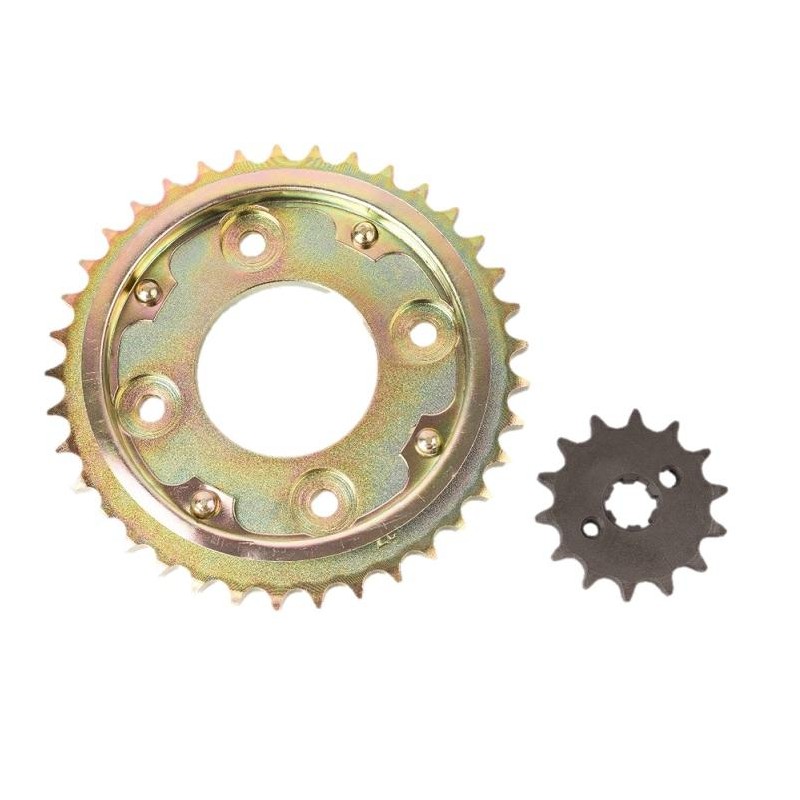 CORONA Y PIÑON HONDA WAVE AFS 110 37- 14 P- CAD 420 DORADA (STD)