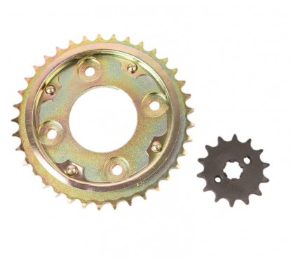 CORONA Y PIÑON HONDA WAVE AFS 110 37- 14 P- CAD 420 DORADA (STD)