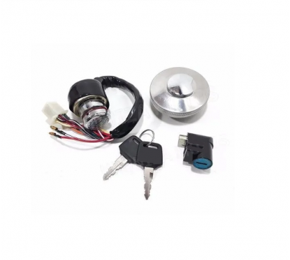 LLAVE CONTACTO SUZUKI AX 100 SET C-  TAPA TANQUE Y CER ASIENTO