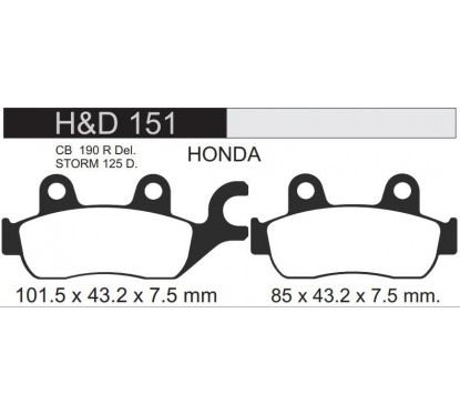 PASTILLA FRENO HONDA CB 190 R DELANTERA - HD151 (STD)