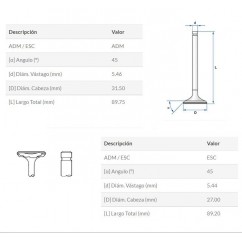 VALVULA ADM- ESC MOTOMEL SKUA 250 FULL (STD)