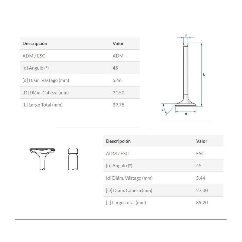VALVULA ADM- ESC MOTOMEL SKUA 250 FULL (STD)