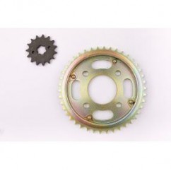 CORONA Y PIÑON HONDA CB 150 INVICTA 42- 15 DORADA (STD)