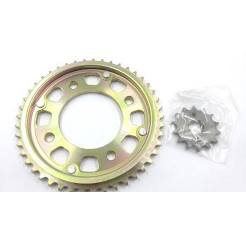 CORONA Y PIÑON HONDA CB 190 R 45- 14 DORADA (STD)