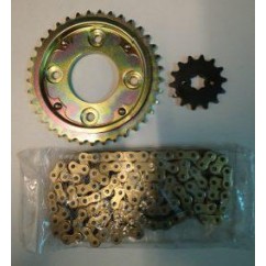 KIT TRANSMISION HONDA WAVE 110S 37/14 C/CADENA DORADA 428H-104