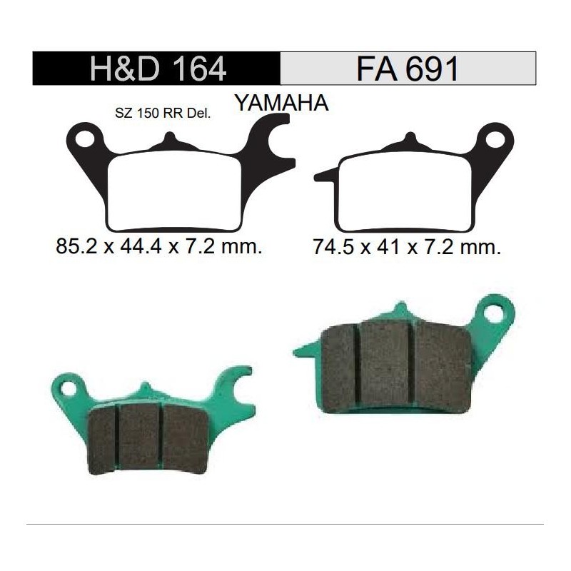PASTILLA FRENO HONDA WAVE 110S- YAMAHA FZ 16 NEW- SZ 150 RR (STD)