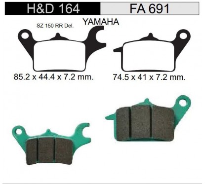 PASTILLA FRENO HONDA WAVE 110S- YAMAHA FZ 16 NEW- SZ 150 RR (STD)