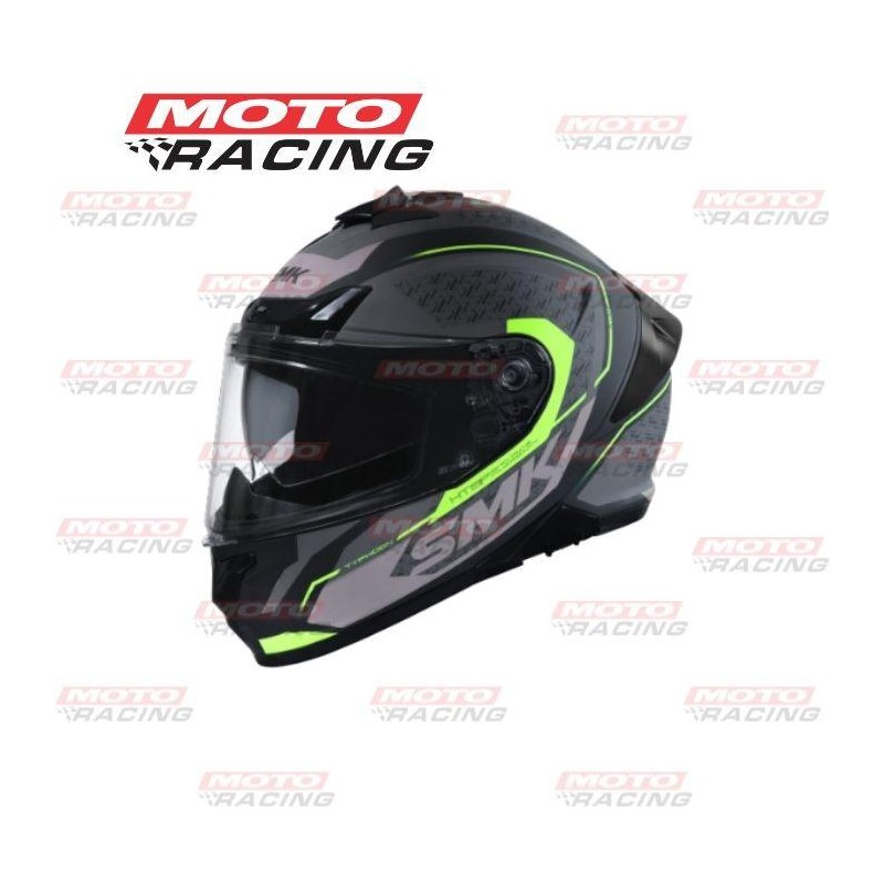 CASCO TYPHOON RD1 NEGRO-GRIS-AMARILLO MATE C/VISOR SMK "L"