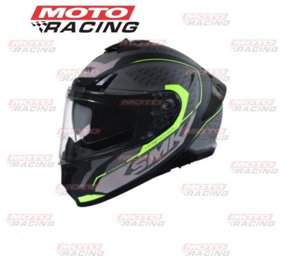 CASCO TYPHOON RD1 NEGRO-GRIS-AMARILLO MATE C/VISOR SMK "L"