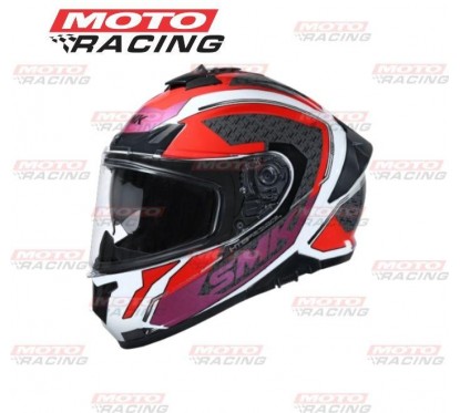 CASCO TYPHOON RD1 BLANCO- ROJO BRILLO C- VISOR SMK "M"