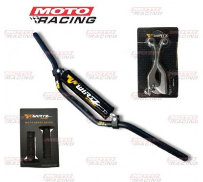 PACK TORNADO MANUBRIO X6 NEGRO+MANIJAS GRIP NE+PUÑOS NE (WIRTZ)