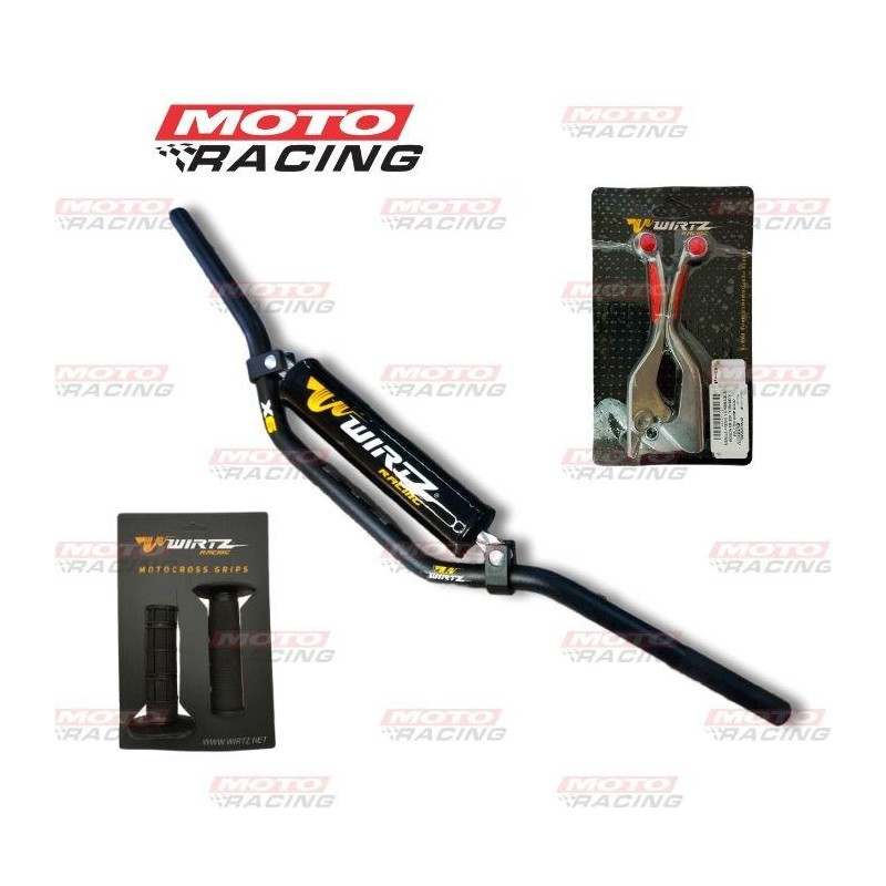 PACK TORNADO MANUBRIO X6 NEGRO+MANIJAS GRIP RO+PUÑOS NE (WIRTZ)