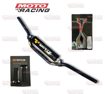 PACK TORNADO MANUBRIO X6 NEGRO+MANIJAS GRIP RO+PUÑOS NE (WIRTZ)