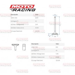 VALVULA ESC HONDA XLX 350- NX 350 SAHARA- NX 400 FALCON TAIWAN