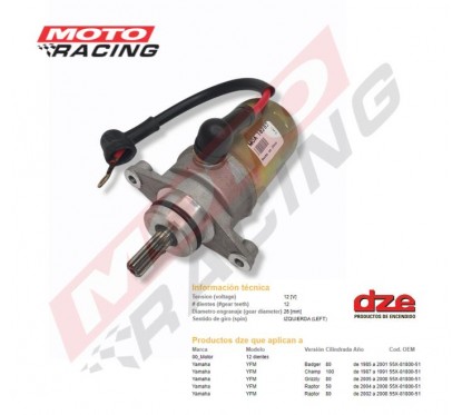 MOTOR ARRANQUE YAMAHA YFM RAPTOR (DZE)