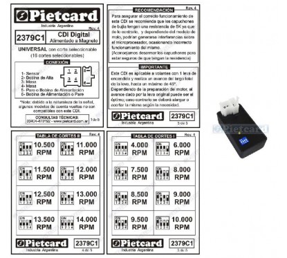 CDI UNIVERSAL PROGRAMABLE A MAGNETO 16 CORTES 6 PIN (PIETCARD)