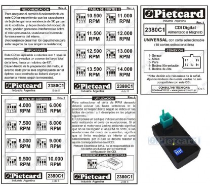 CDI UNIVERSAL PROGRAMABLE A MAGNETO 16 CORTES 5 PIN (PIETCARD)