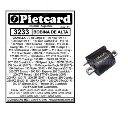 BOBINA ALTA HONDA SEXY 110-  HJ 110 (7-1)