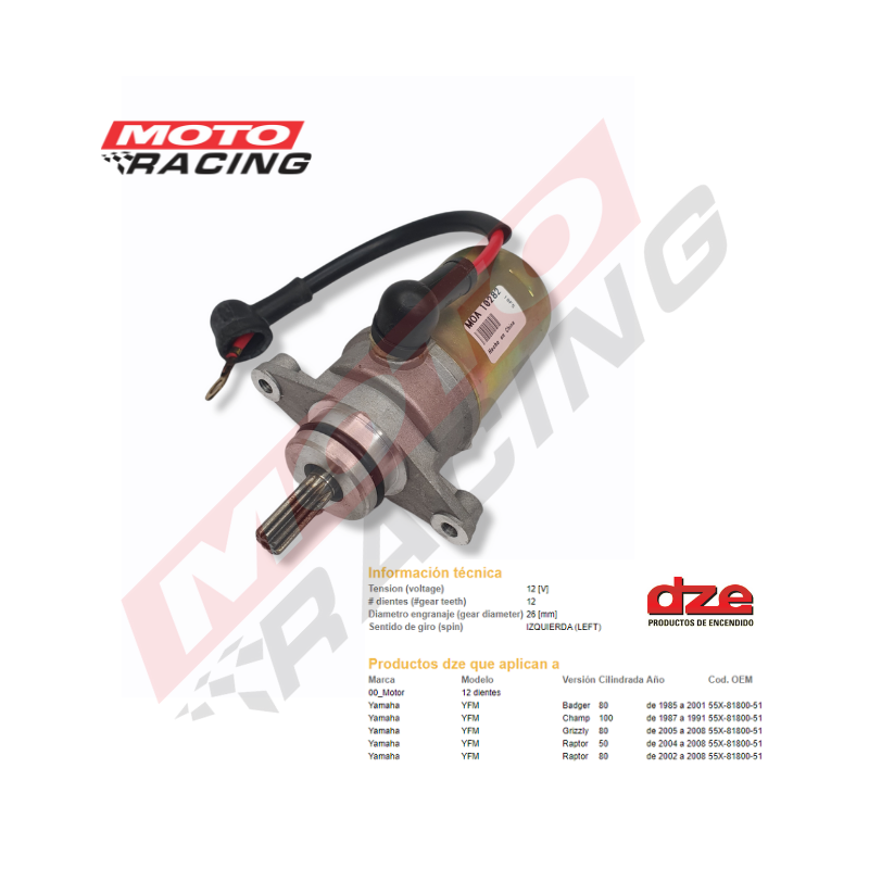 MOTOR ARRANQUE YAMAHA YFM RAPTOR (DZE)